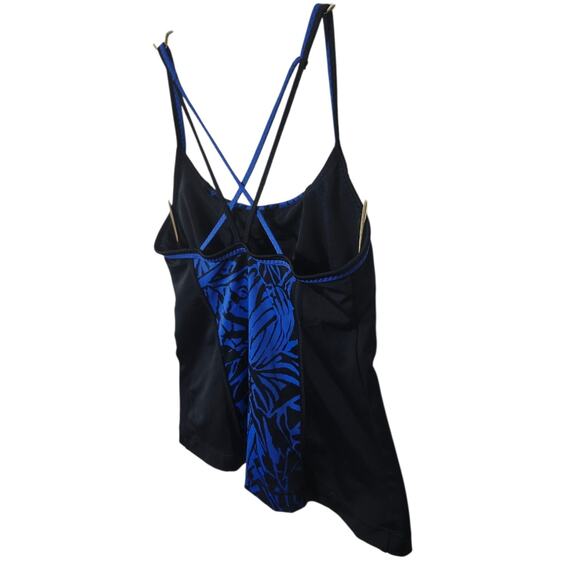 Lands End Tankini Swimsuit Top 2 Blue Strappy - Picture 9 of 10